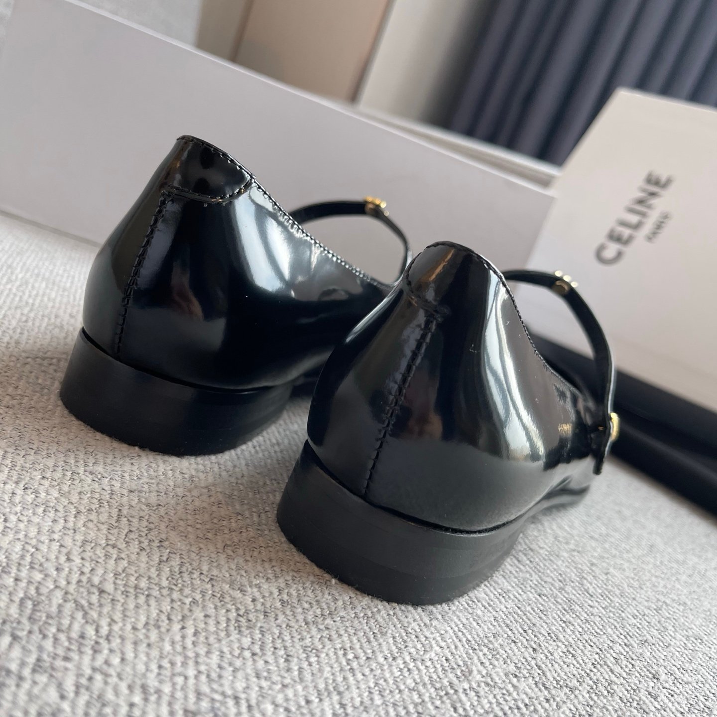 CELINE CITY BALLERINA IN GLOSSY CALFSKIN B6030604 - Image 6