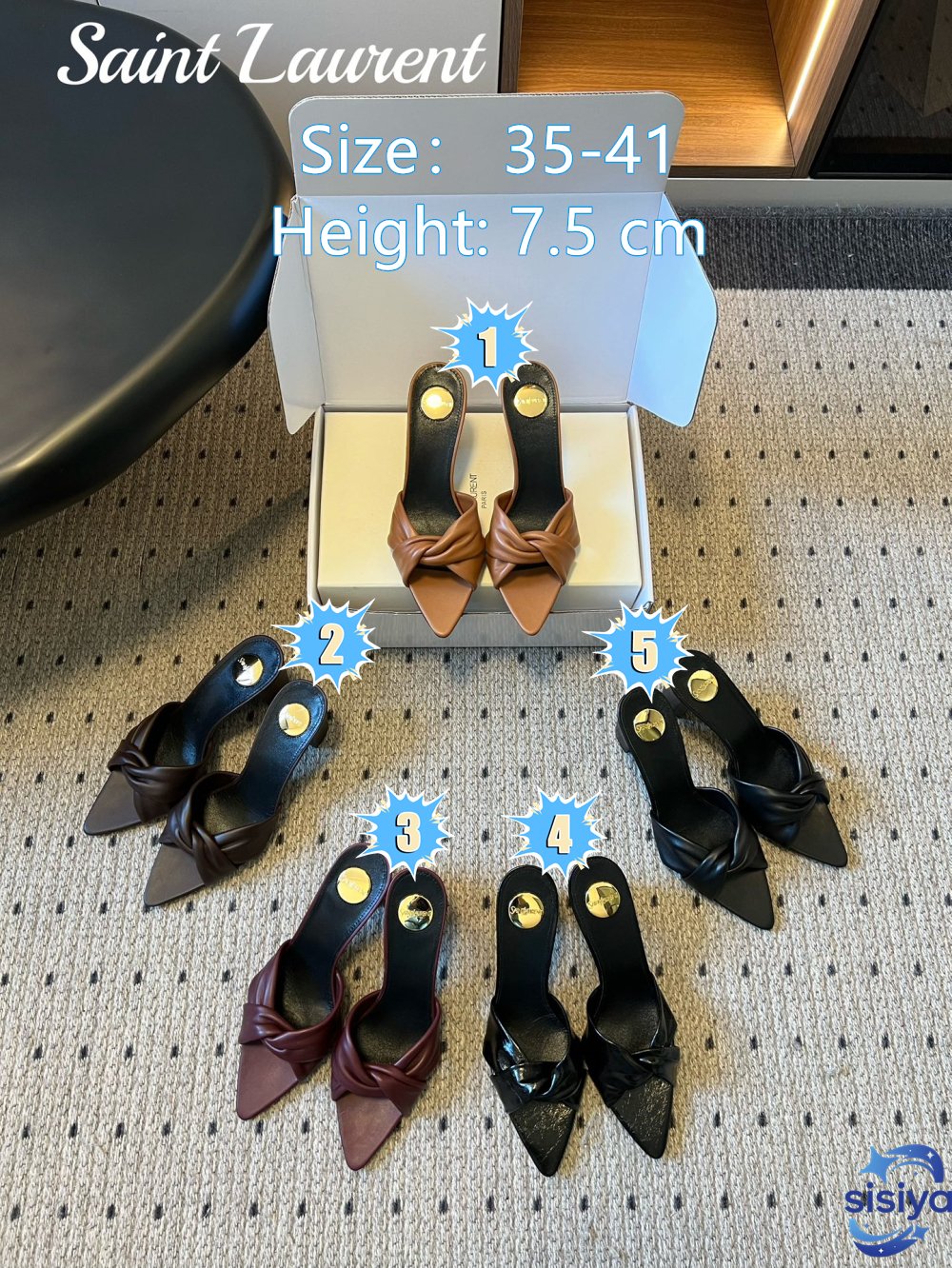 SAINT LAURENT - Franciane mules B6031004