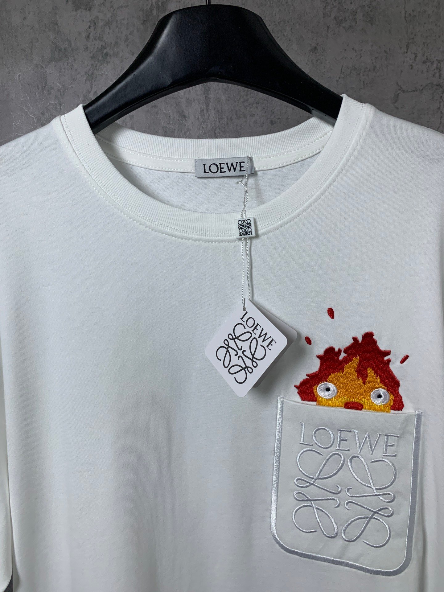 LOEWE * Small Flame Chest Embroidery Short-Sleeved T-shirtM6032501 - Image 6