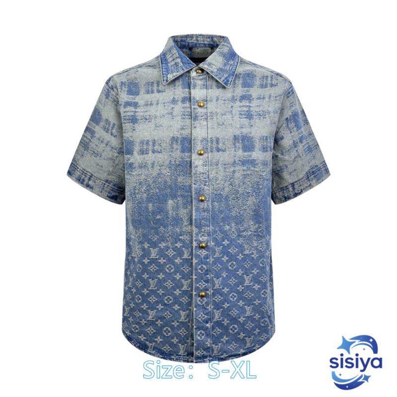 LOUIS VUITTON Logo Denim Short-Sleeved ShirtM6032807