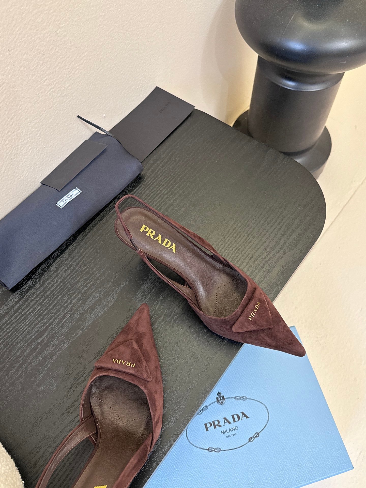 Prada Suede Slingback Pumps B6033004 - Image 4