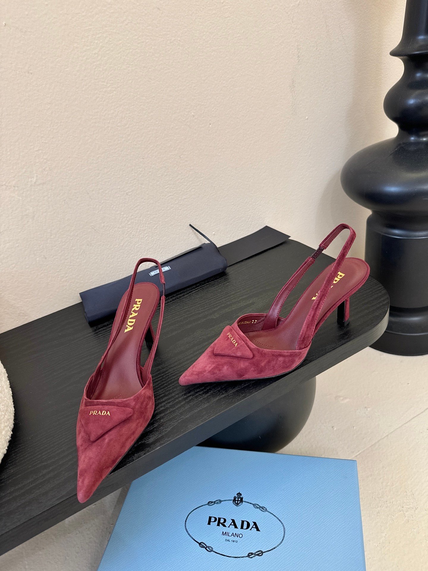 Prada Suede Slingback Pumps B6033004 - Image 6