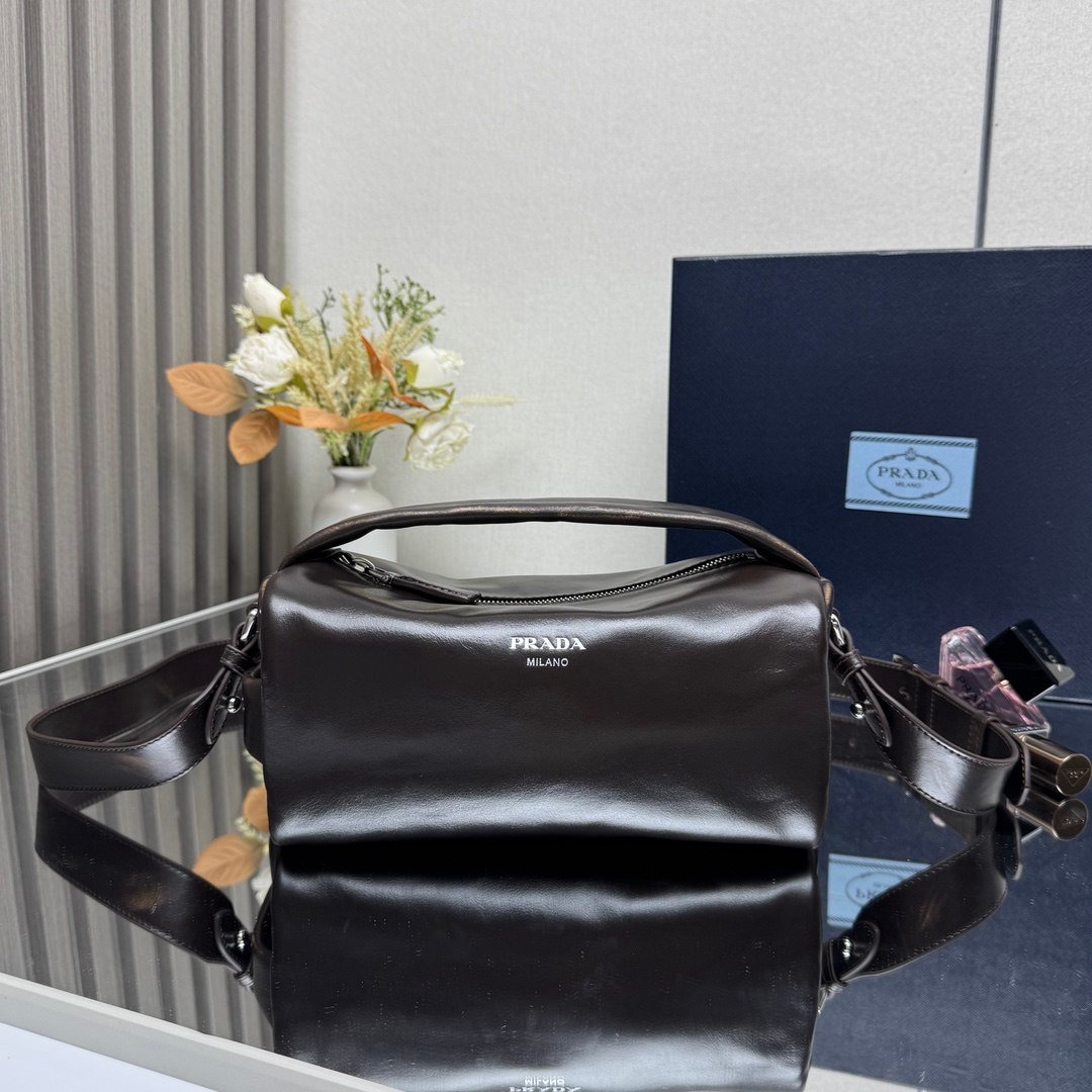 Prada Antiqued Leather Shoulder Bag B6040702 - Image 2