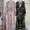 Camilla Heavyweight Printed Beaded Belled Waist Dress W6040605