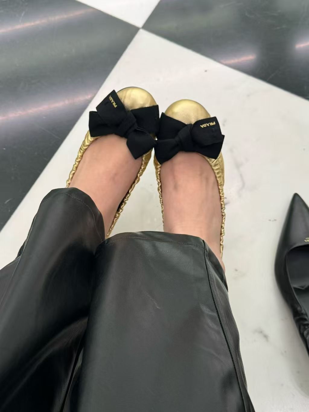 Prada Mordoré Nappa Leather Ballerinas with Bow B6041003 - Image 7