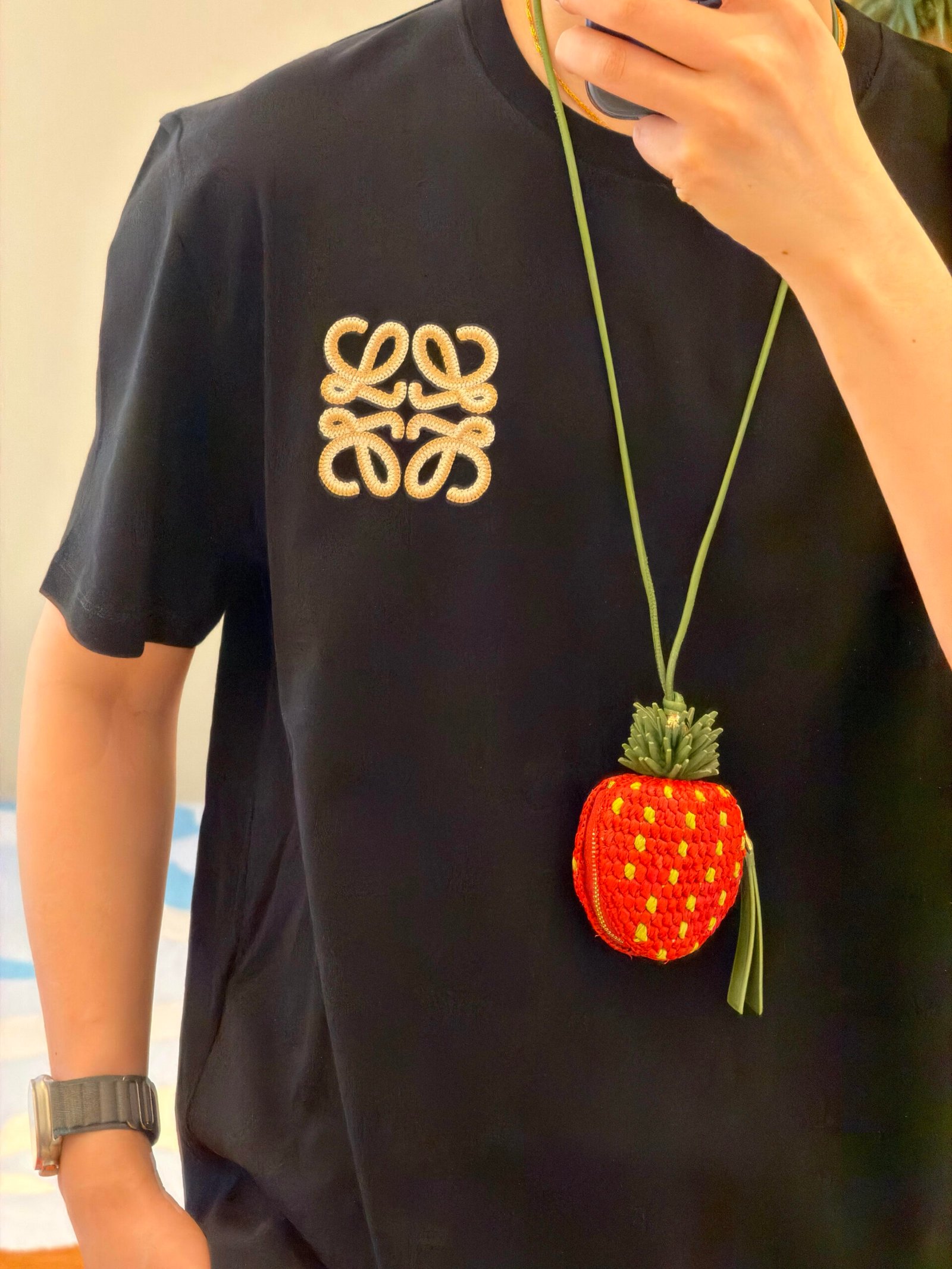LOE Double Vine Embroidery Round-neck Short-sleeve ShirtM6042201 - Image 5