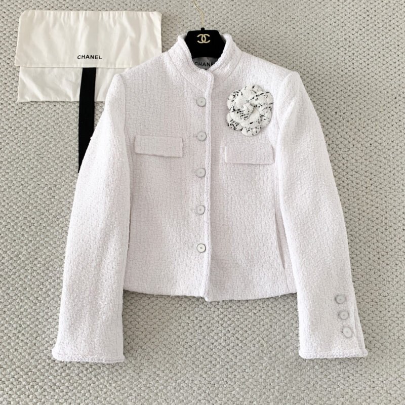 CHANEL white twill gabardine coat W6042904
