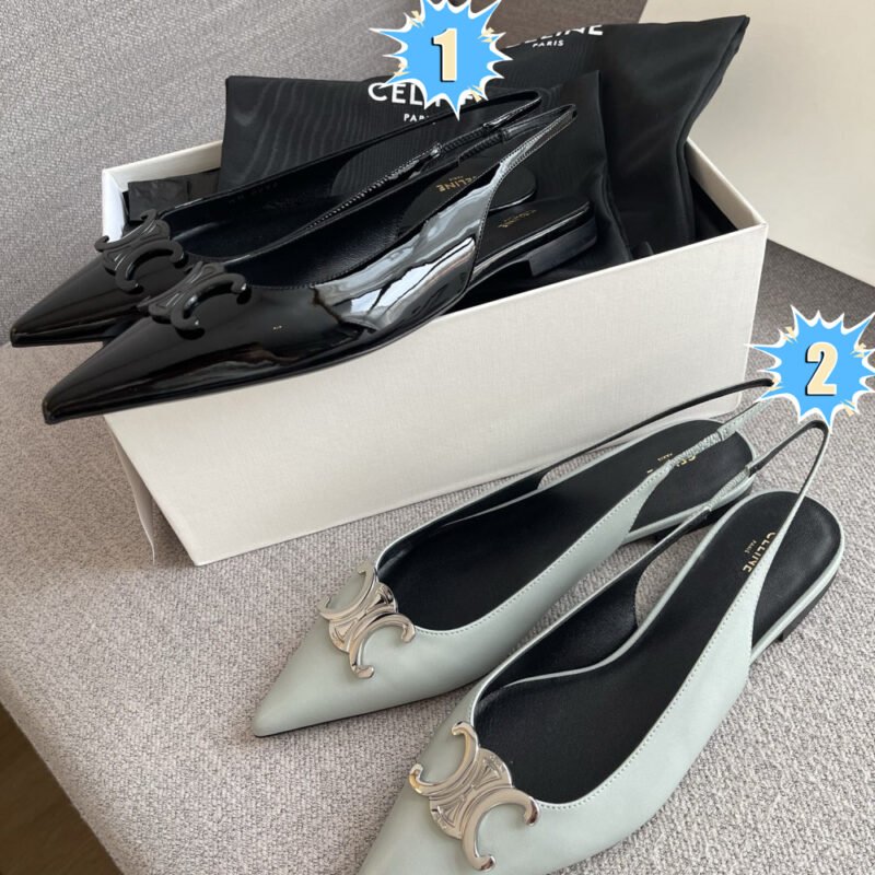 Celine Alma Triomphe Flat Strapless Shoes B6043002