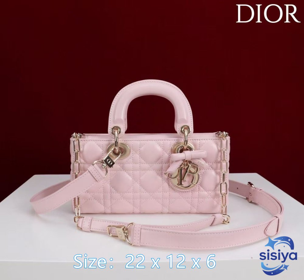 Dior handbag - Pink sheepskin with herringbone patternB6040309