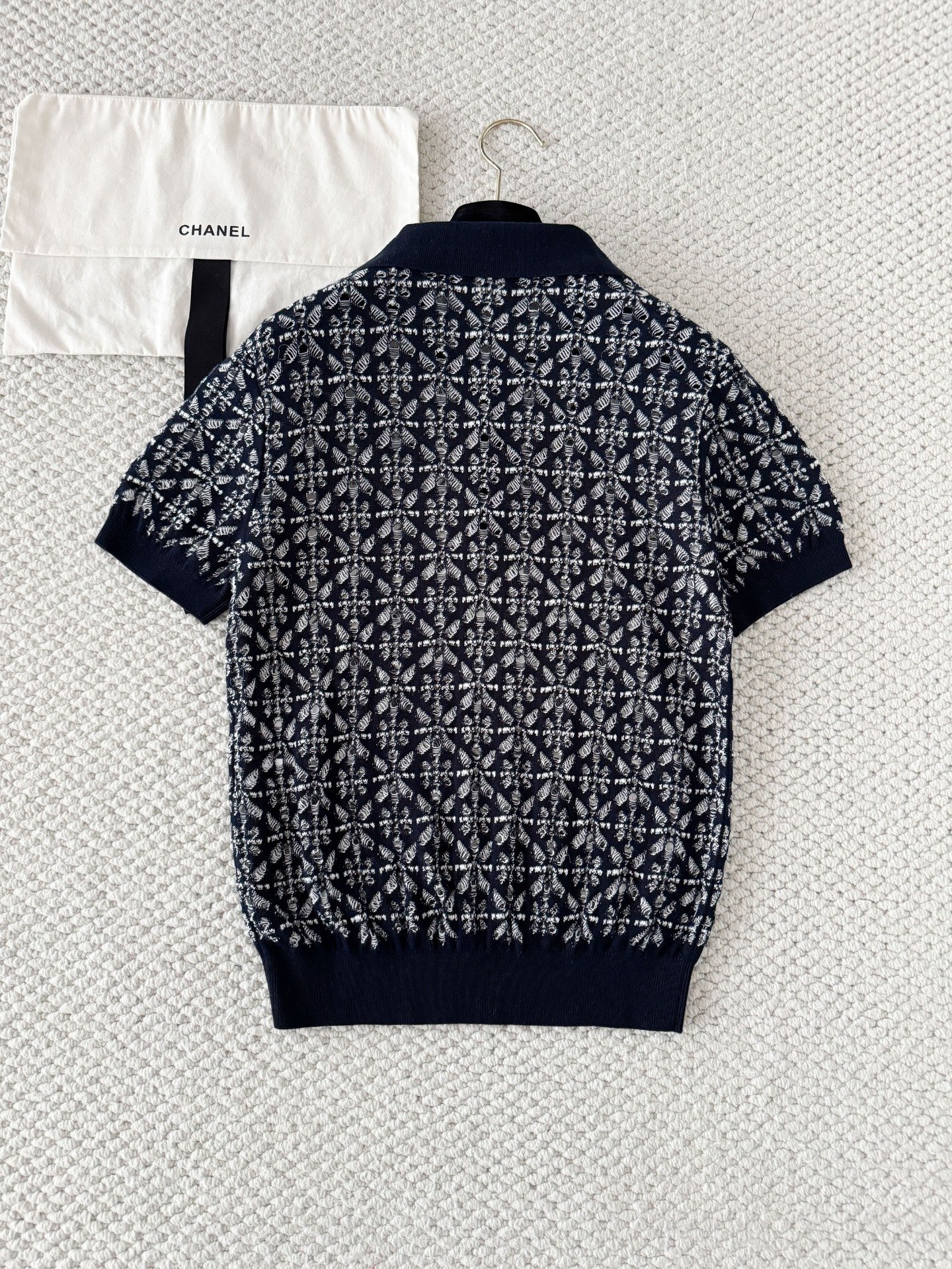 Dioriviera Deep Blue Short-Sleeved Knitted Shirt W6050503 - Image 3