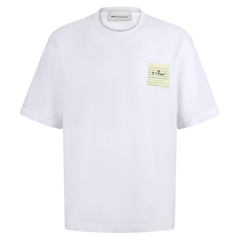 Ami Paris 26SS Notepad Embroidered Design Patchwork T-ShirtM6050605