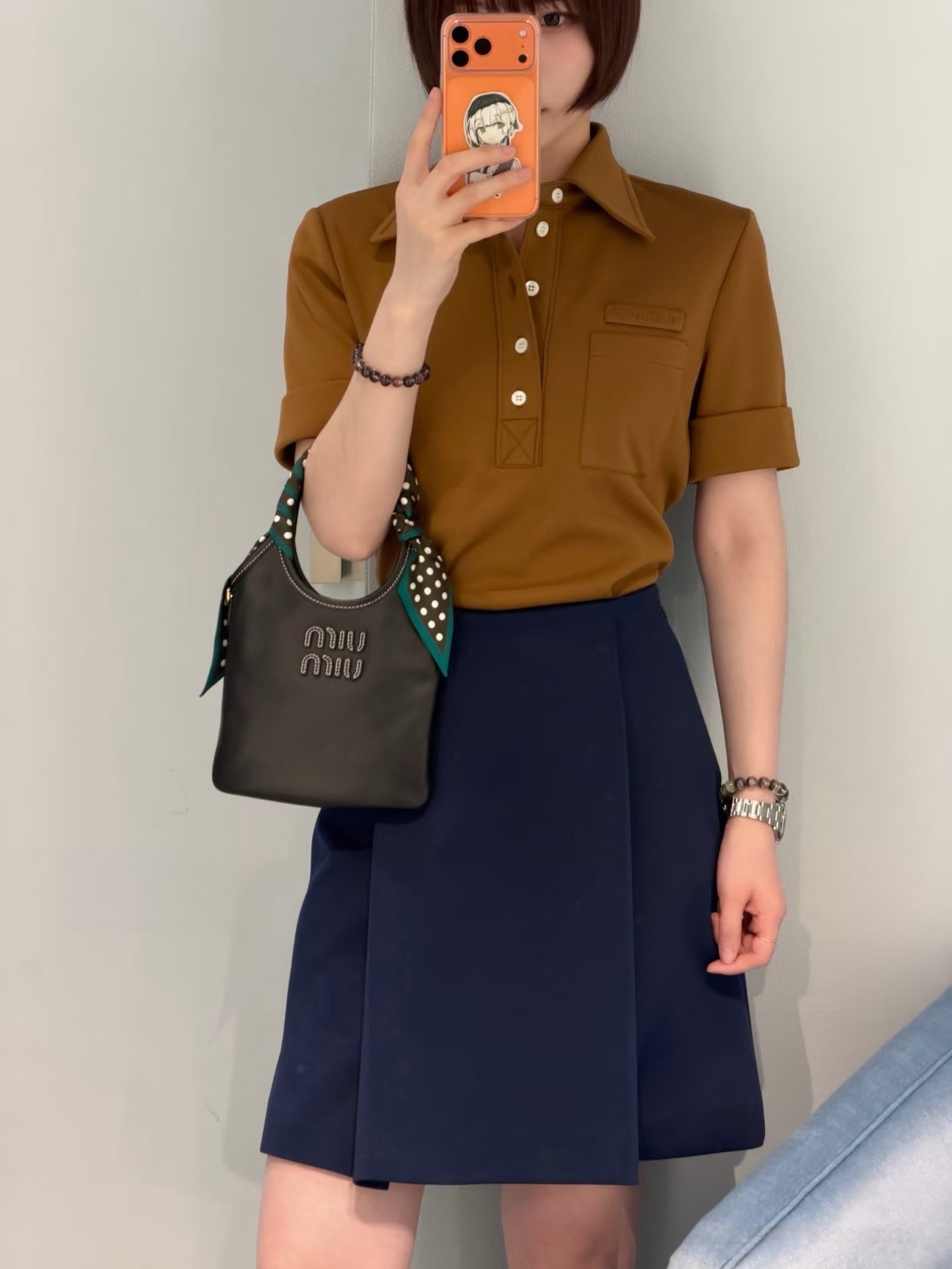 Miu Miu deep blue A-line skirt W6050804 - Image 7