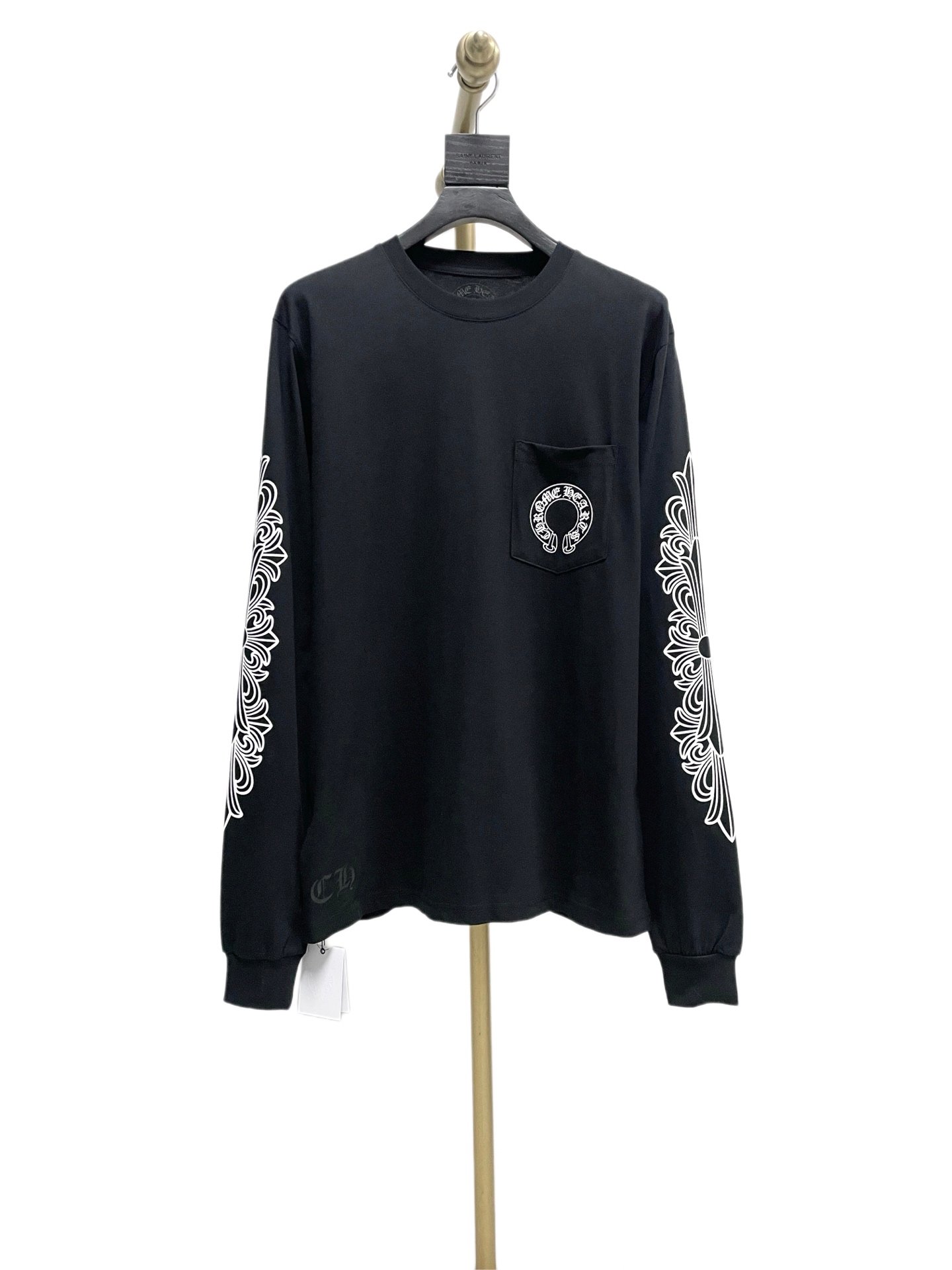 Chrome Hearts Cross-Striped Armprint Long-Sleeved T-shirt M6050804 - Image 2