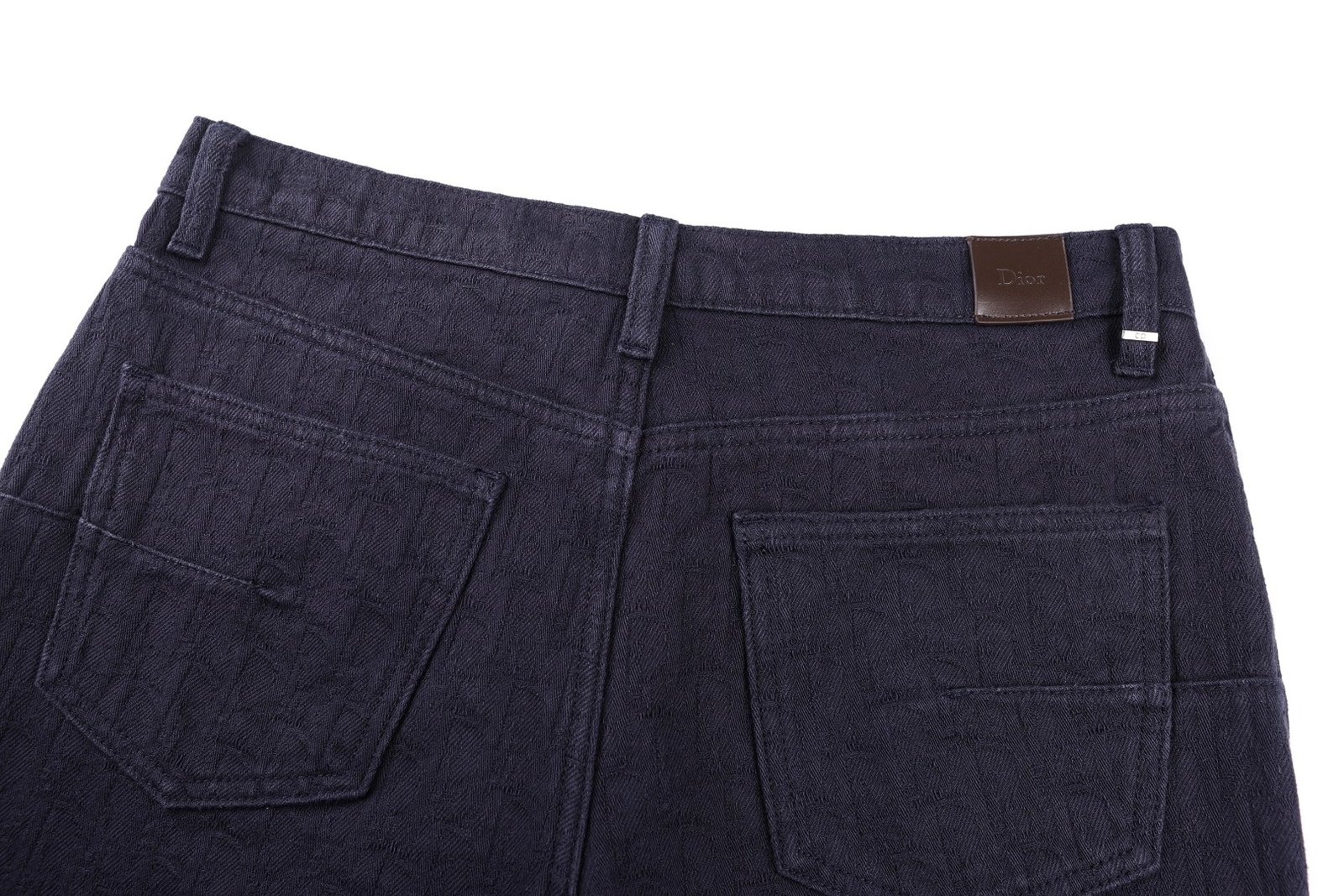 DIOR 2026 Spring/Summer Collection Cotton Jacquard Logo Satin Buttoned Denim Pants M6051905 - Image 12