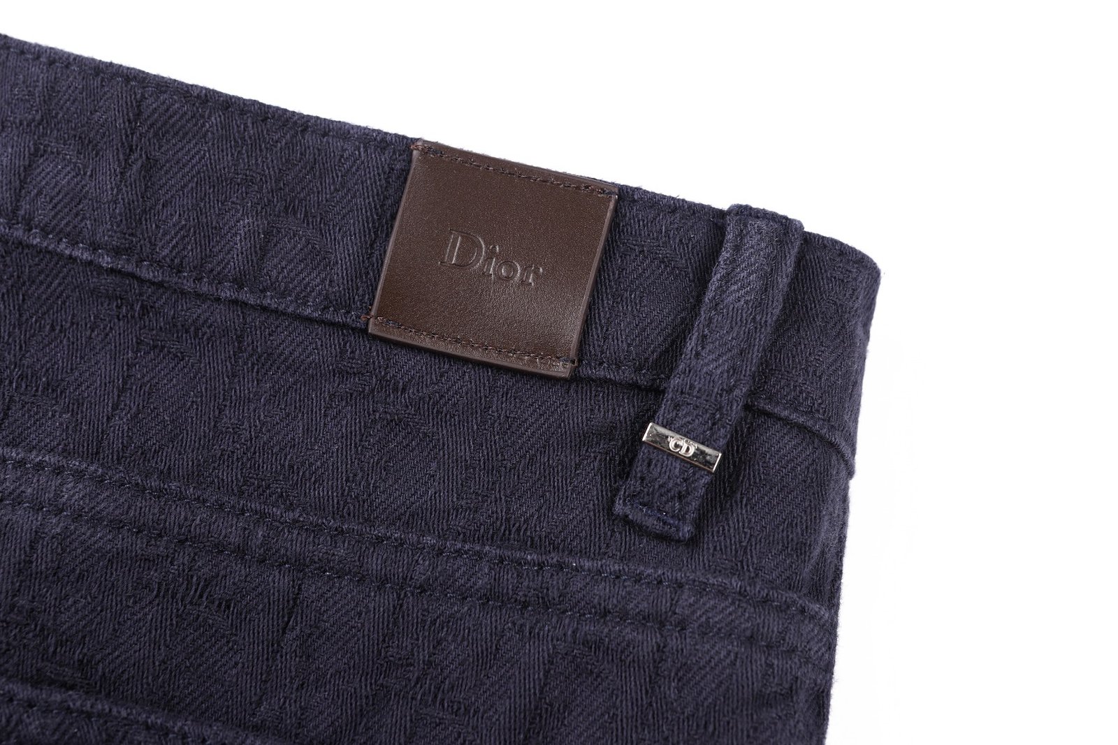 DIOR 2026 Spring/Summer Collection Cotton Jacquard Logo Satin Buttoned Denim Pants M6051905 - Image 10