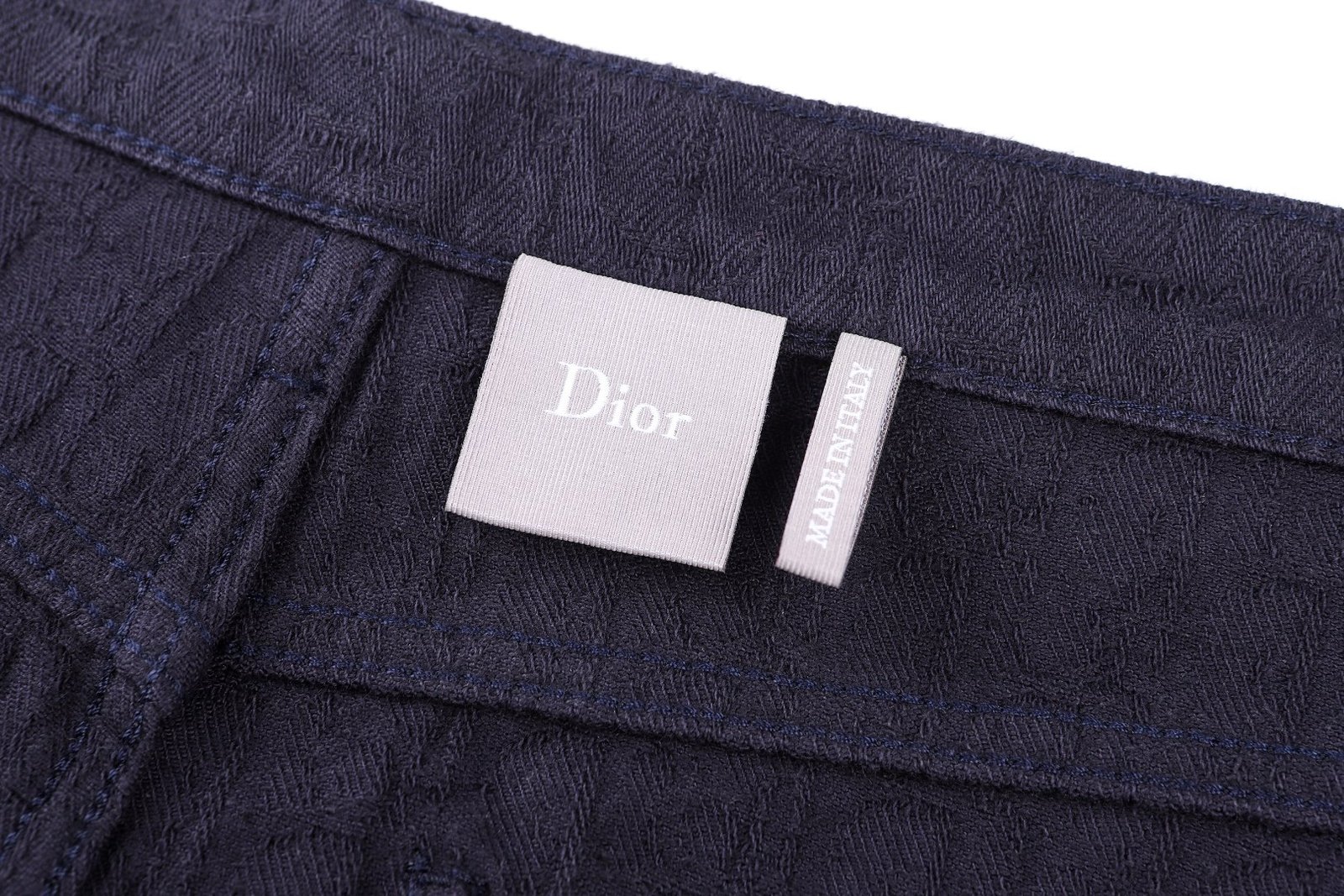 DIOR 2026 Spring/Summer Collection Cotton Jacquard Logo Satin Buttoned Denim Pants M6051905 - Image 8
