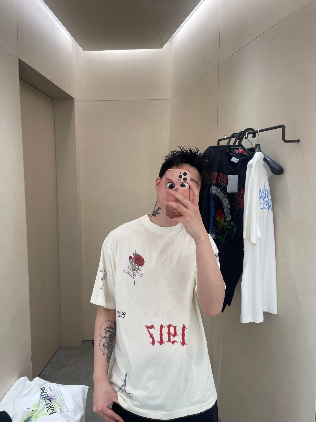 BALENCIAGA 2026 Spring/Summer Collection Tattoo Pattern Knit T-Shirt M6051906 - Image 2