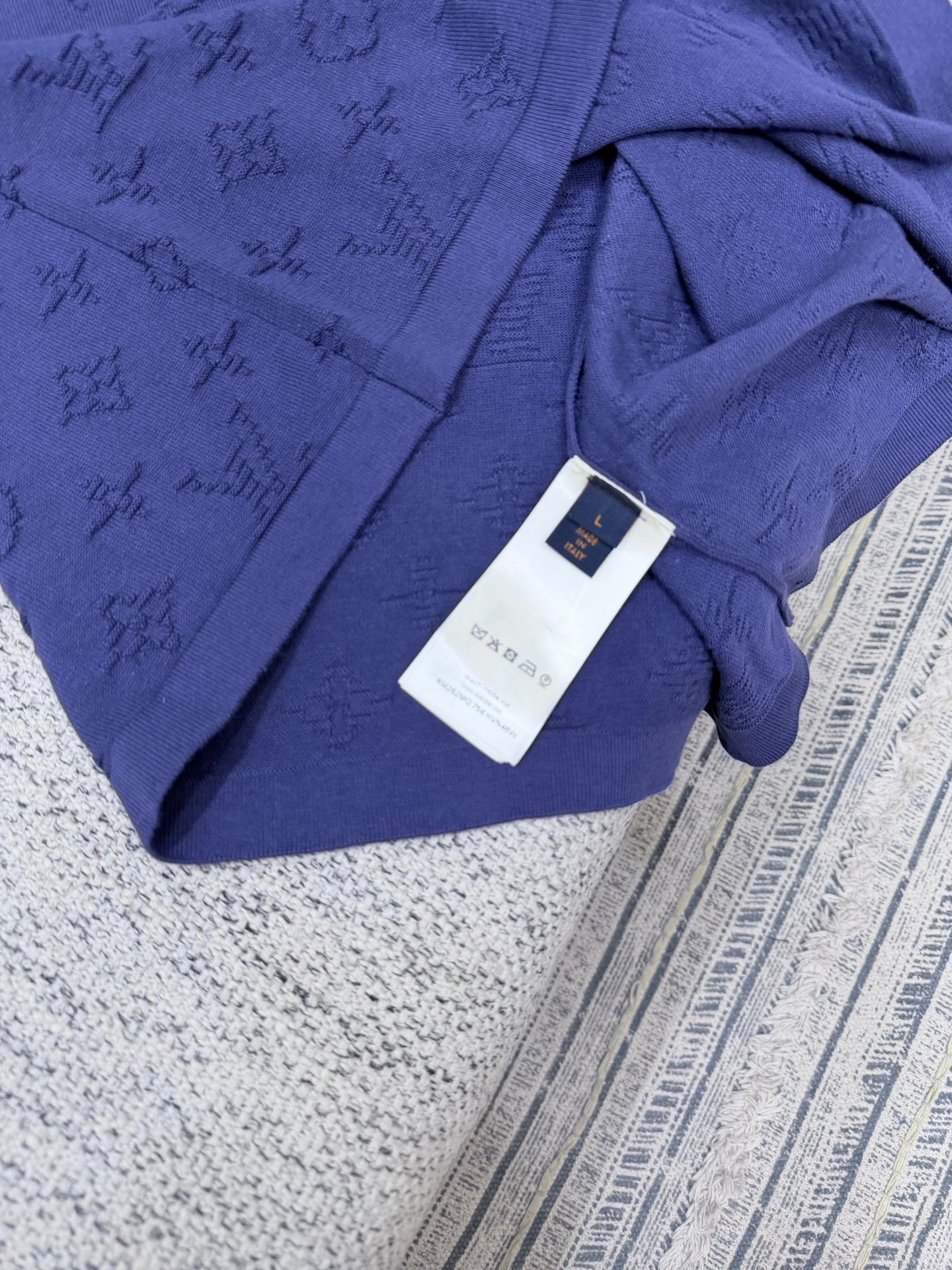 LOUIS VUITTON Full-patterned dark-textured letter jacquard knitted short-sleeved shirt M6052001 - Image 12