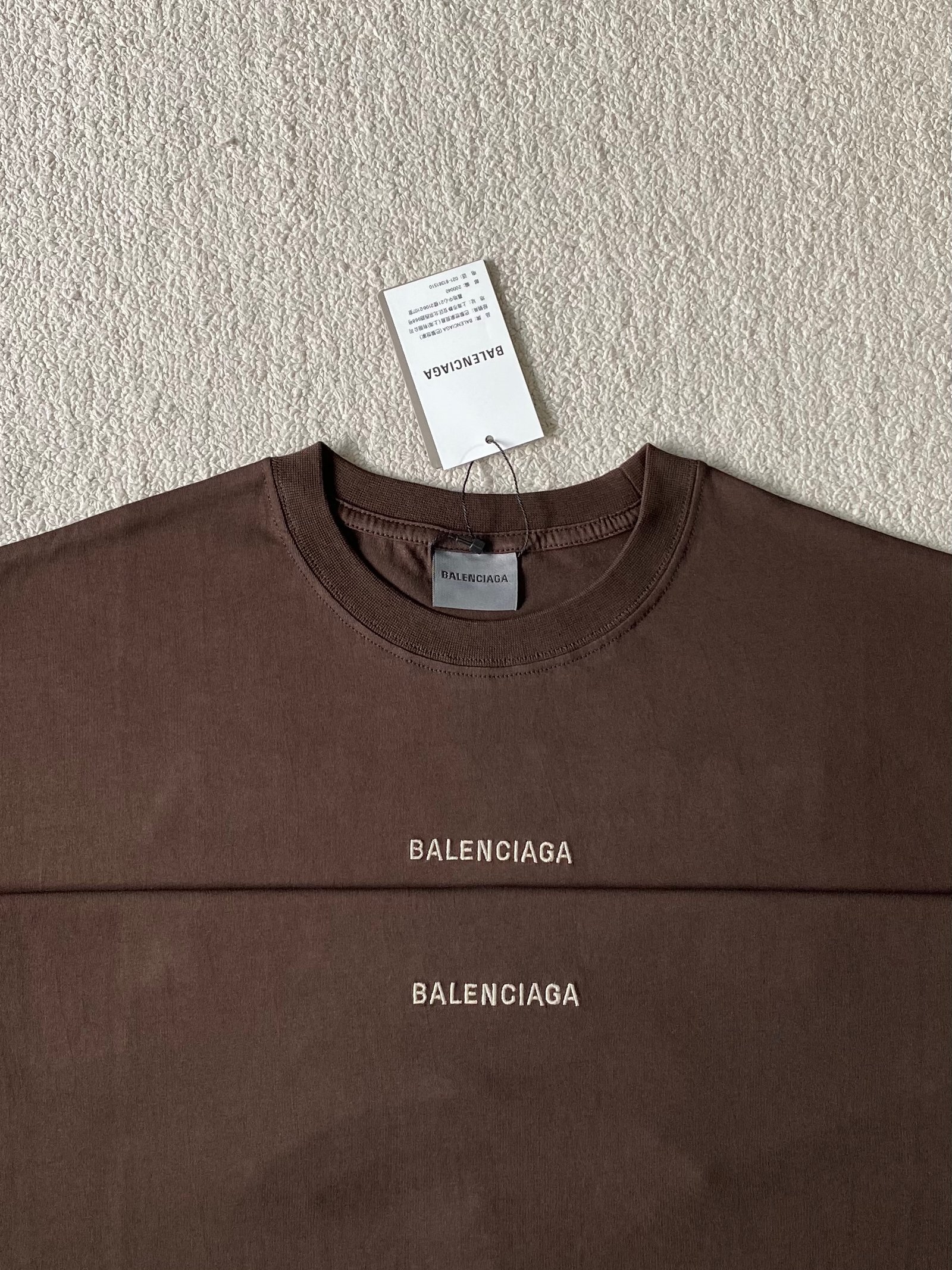 BA Brown Classic Lettered Round-neck Short Sleeve Shirt M6052005 - Image 7