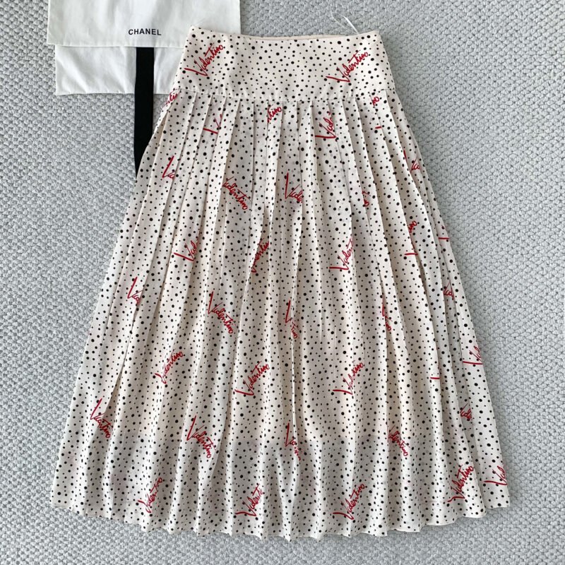 Valentino Multi Silk Plus De Pois Midi Skirt W6051904