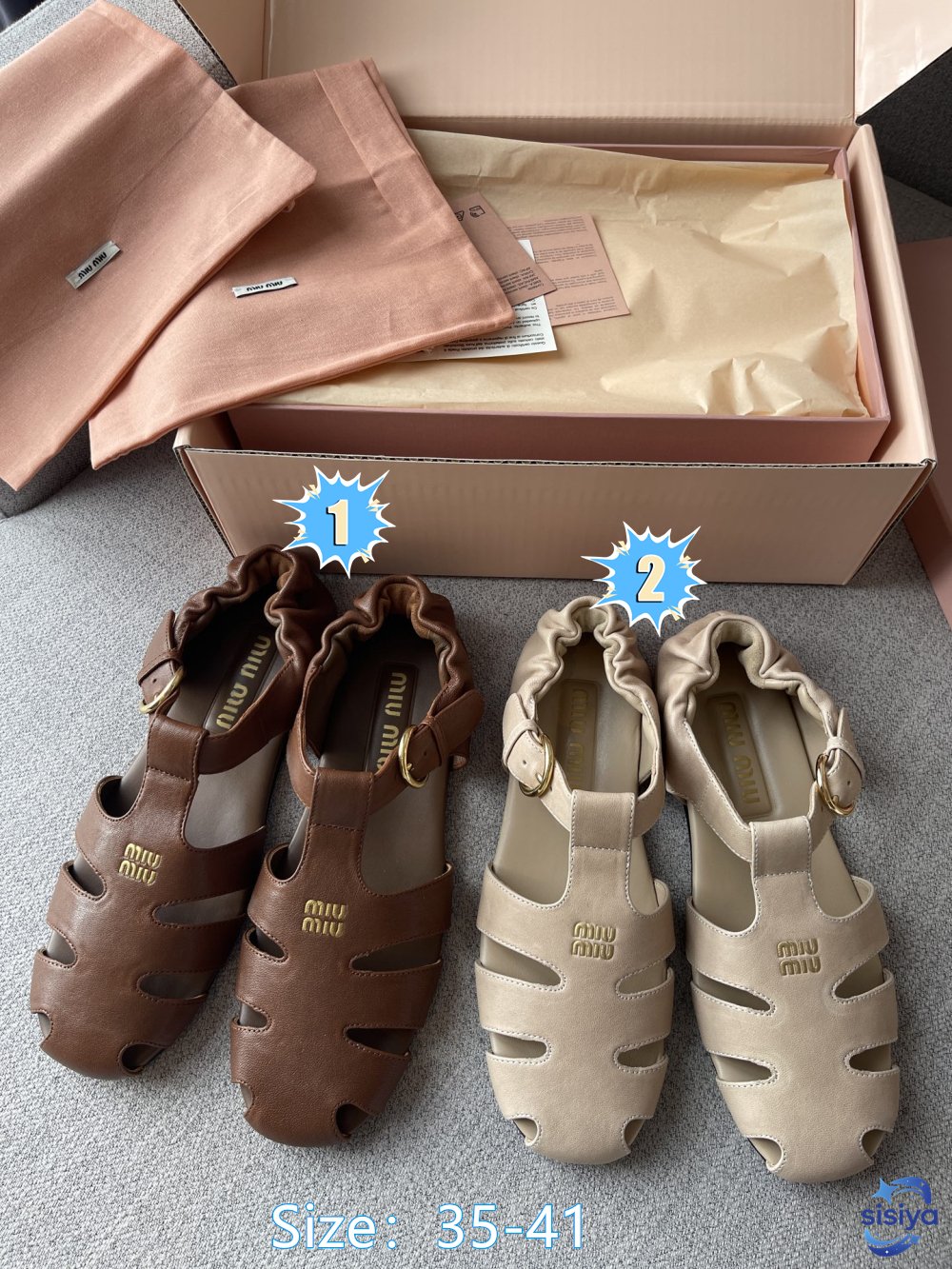 Miu Miu Ruches Nappa Leather Fisherman Sandals B6052101