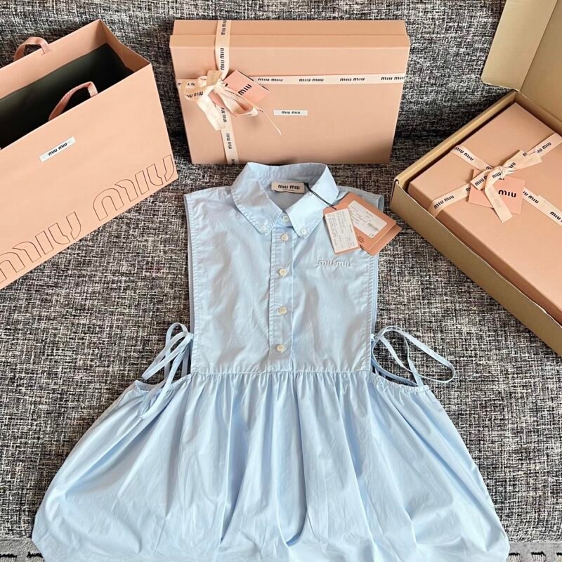 Miu Miu Poplin Side Tie Dress W6052203