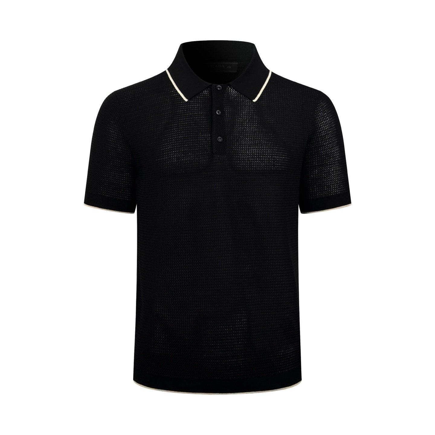 Prada logo mesh Polo-neck knit sweater M6052604