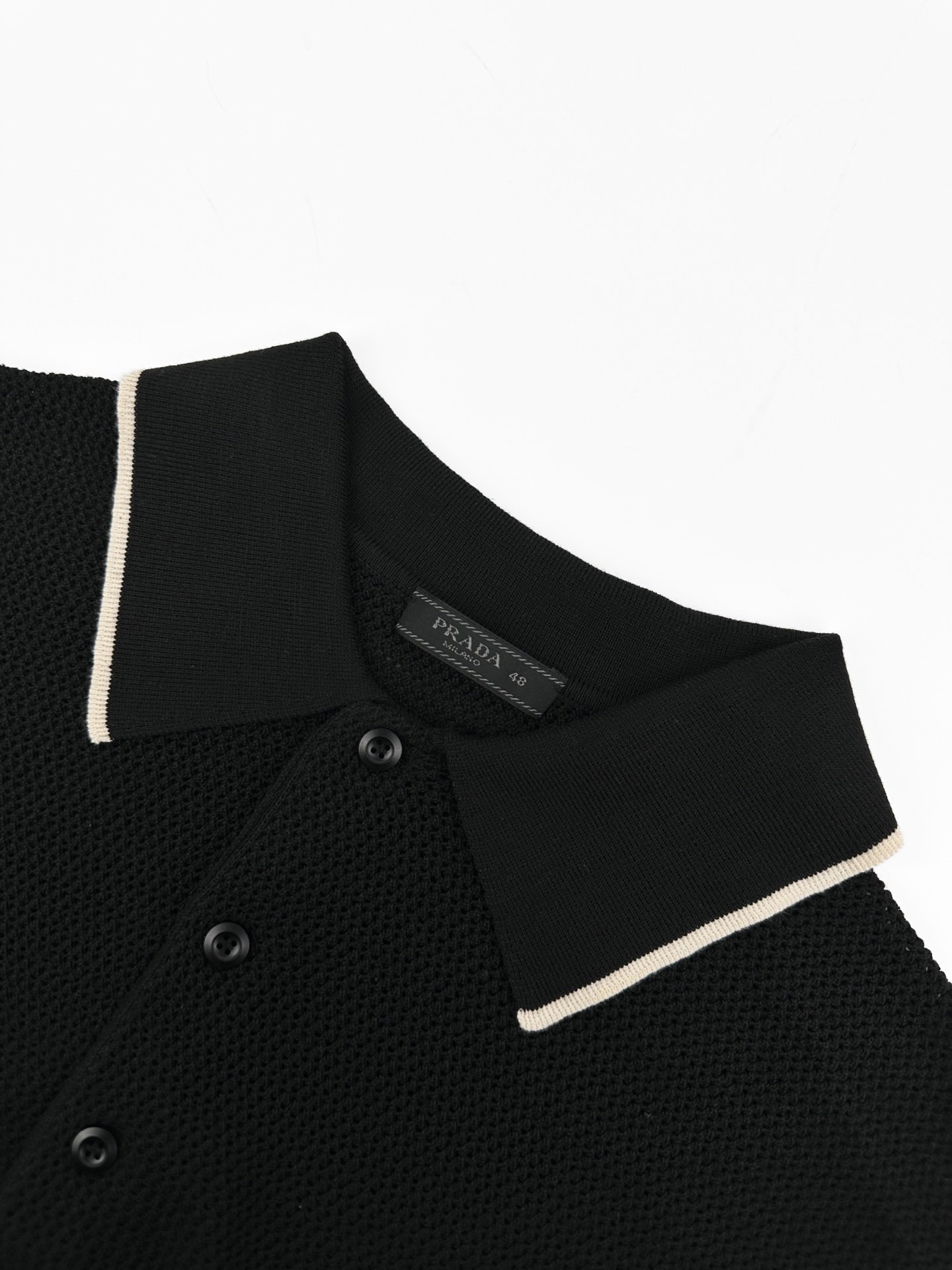 Prada logo mesh Polo-neck knit sweater M6052604 - Image 10