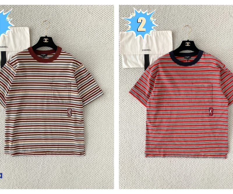Chanel Color-striped Pouch T-shirt W6053003