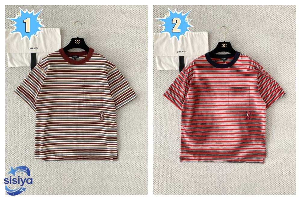 Chanel Color-striped Pouch T-shirt W6053003