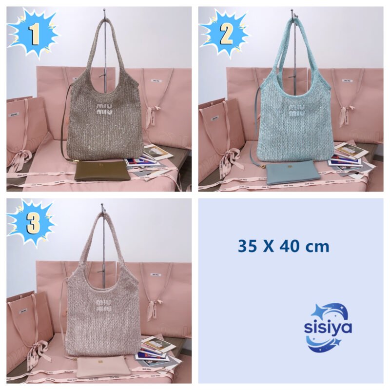 35 X 40 cm New product sequined net fabric IVY handbag B6053006