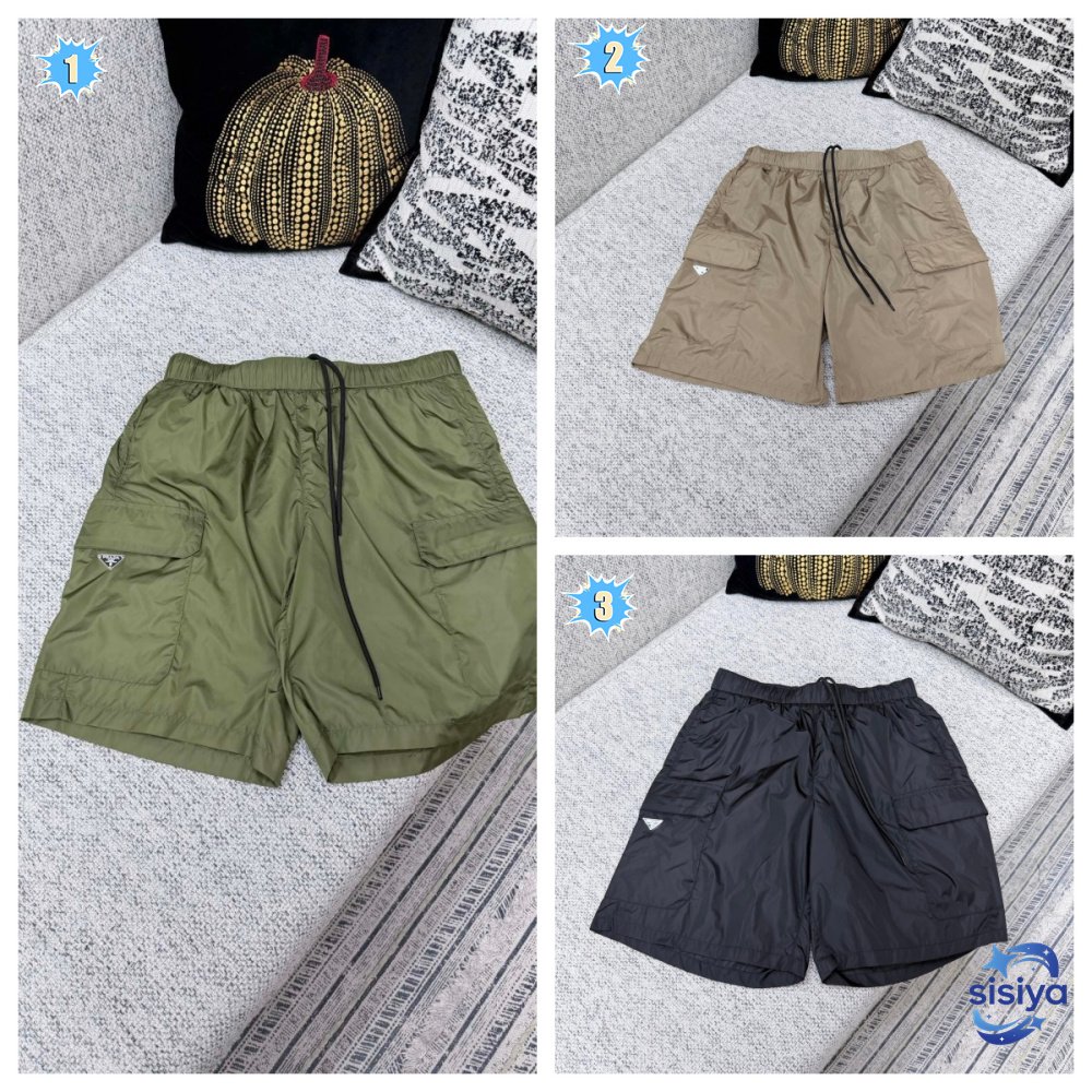 Prada 26ss new style triangular logo workwear nylon shorts M6050705