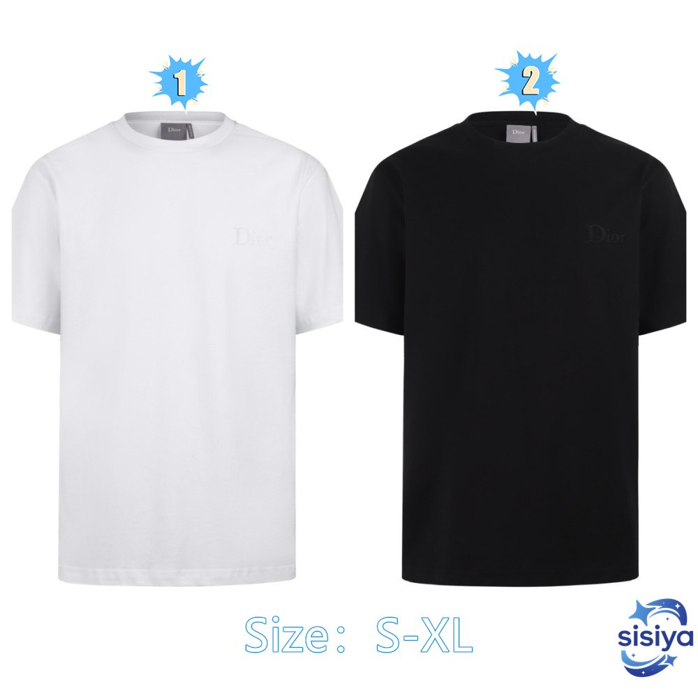 DIOR 2026 Spring/Summer Collection Cotton Embroidered Plain-Weave Short-Sleeved T-Shirt M6051903