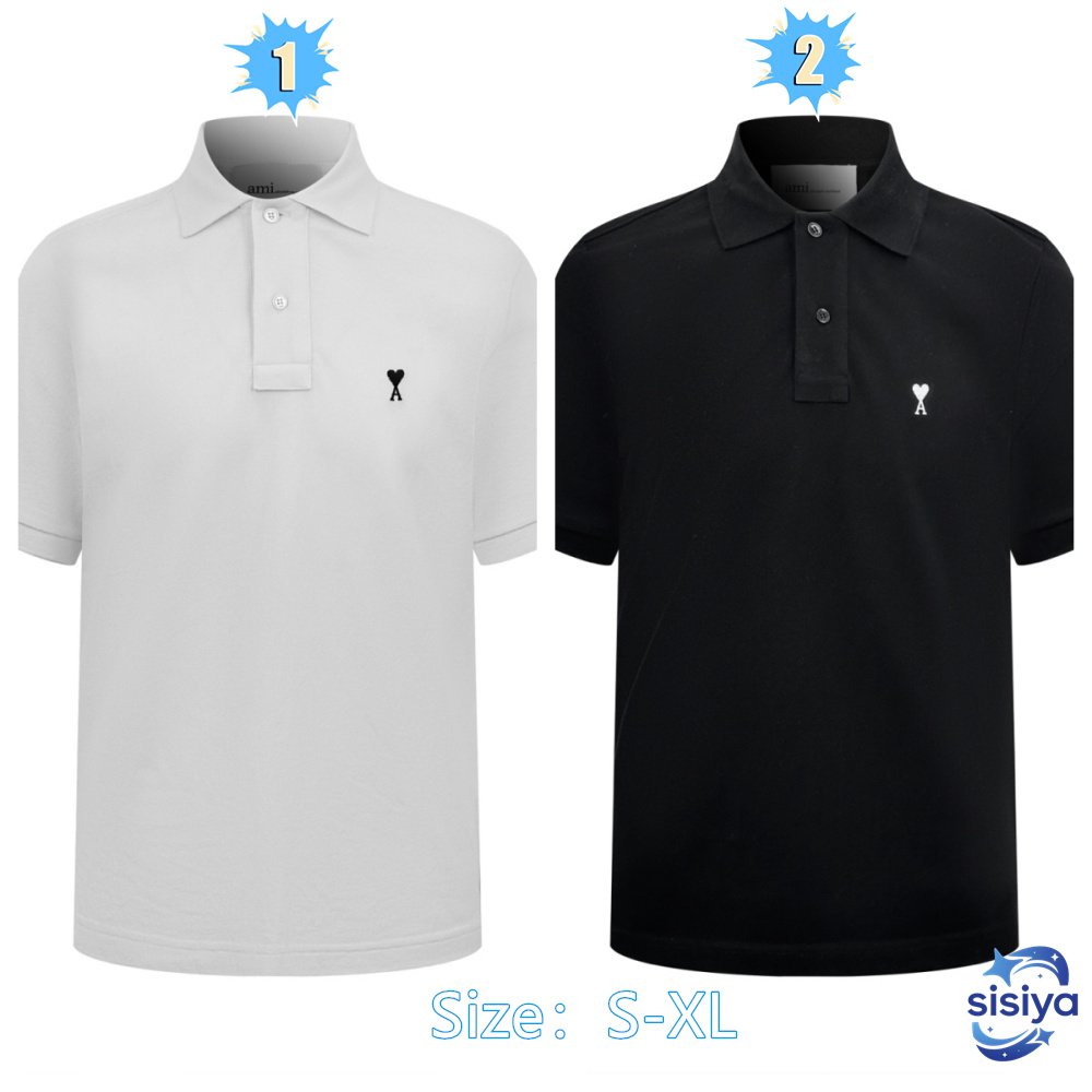 Ami Paris Embroidered Logo Polo Shirt M6051305