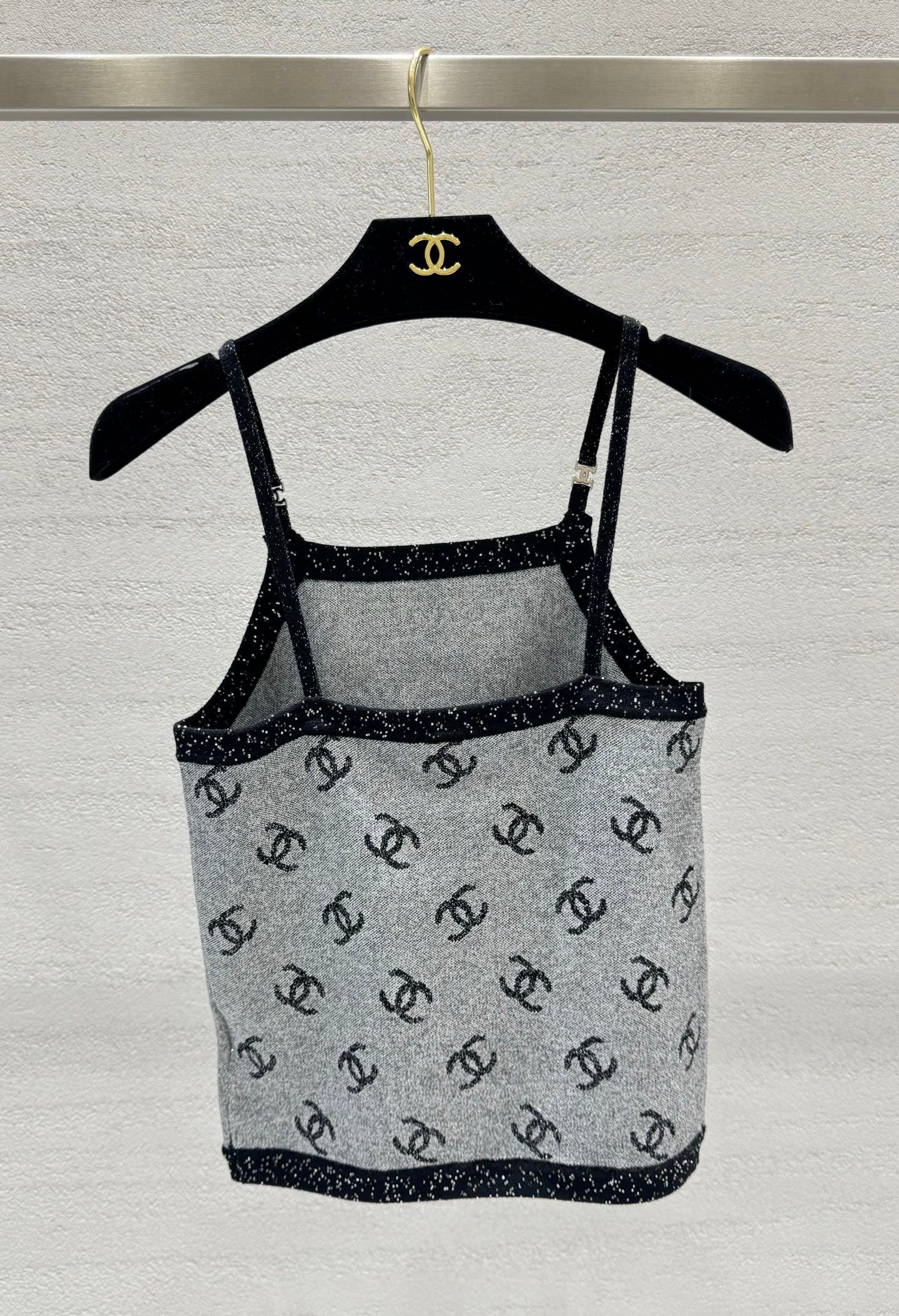 Chanel CC Logo sequined thin bandeau top W6060203 - Image 5
