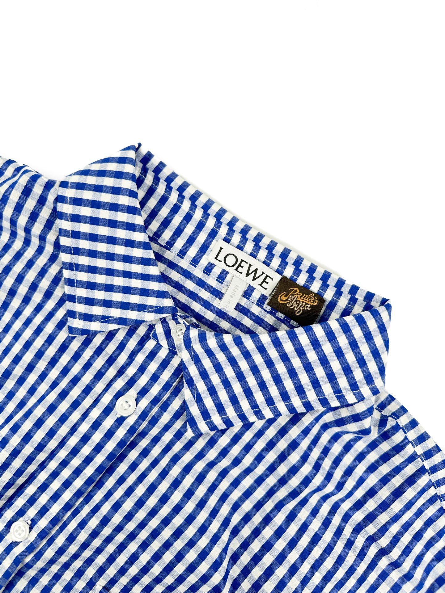 Loewe Anagram Embroidered Checkered Short-Sleeved Shirt M6060602 - Image 9