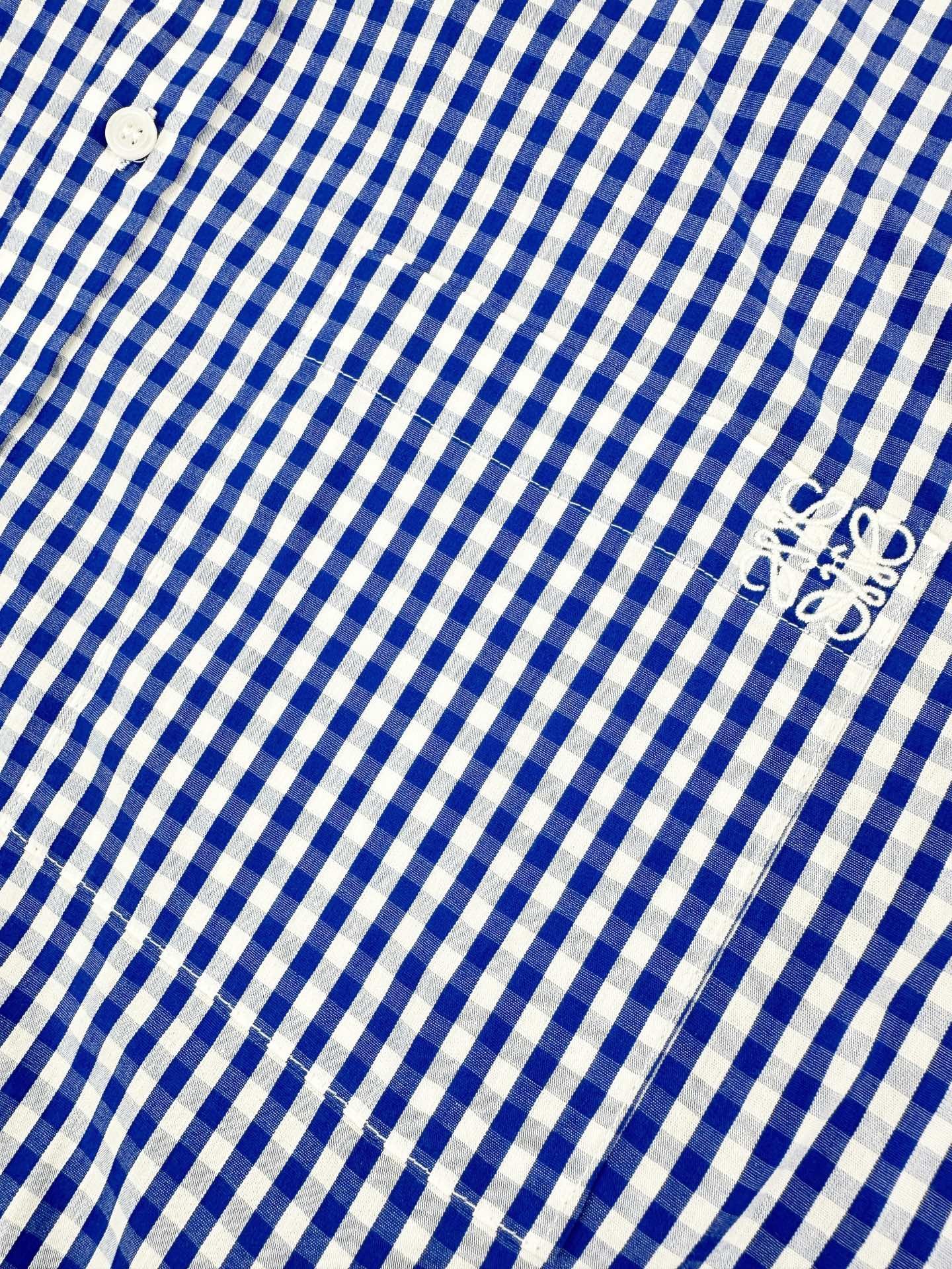 Loewe Anagram Embroidered Checkered Short-Sleeved Shirt M6060602 - Image 10
