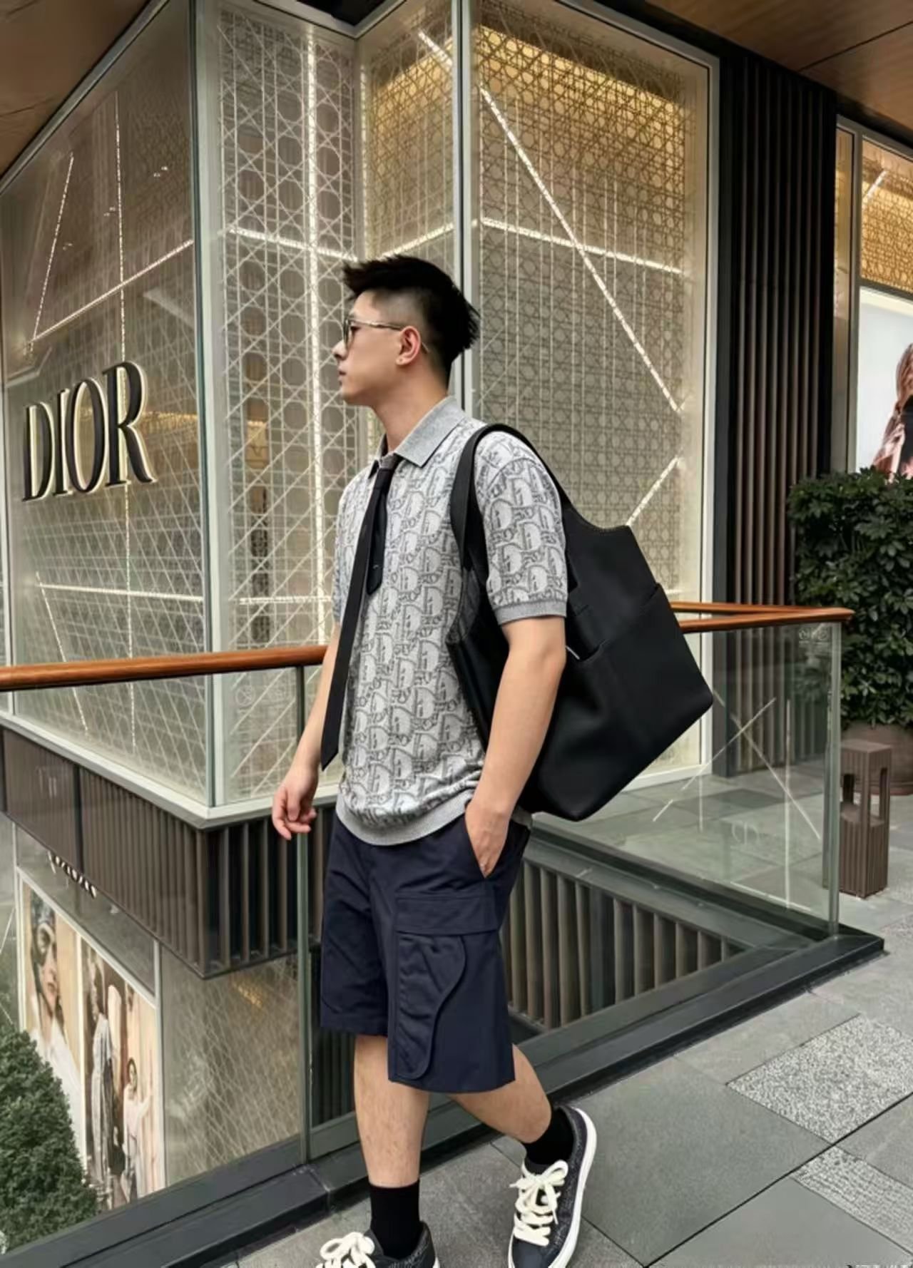DIOR OBLIQUE Knitted Short-Sleeved Polo Shirt M6060801 - Image 3
