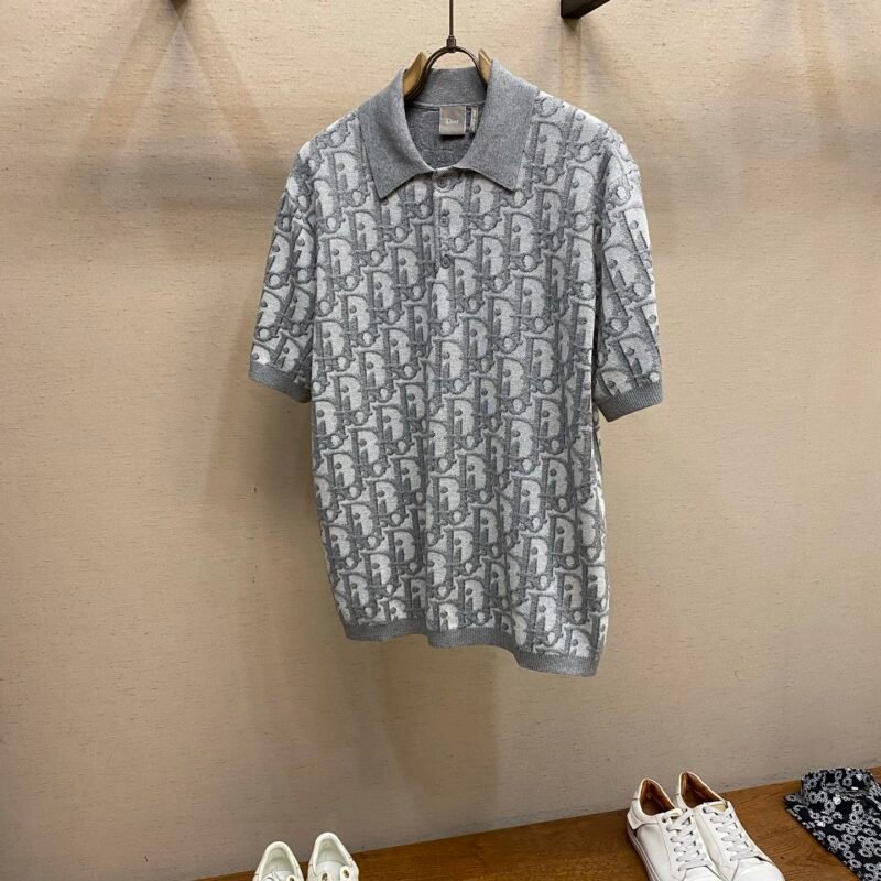 DIOR OBLIQUE Knitted Short-Sleeved Polo Shirt M6060801