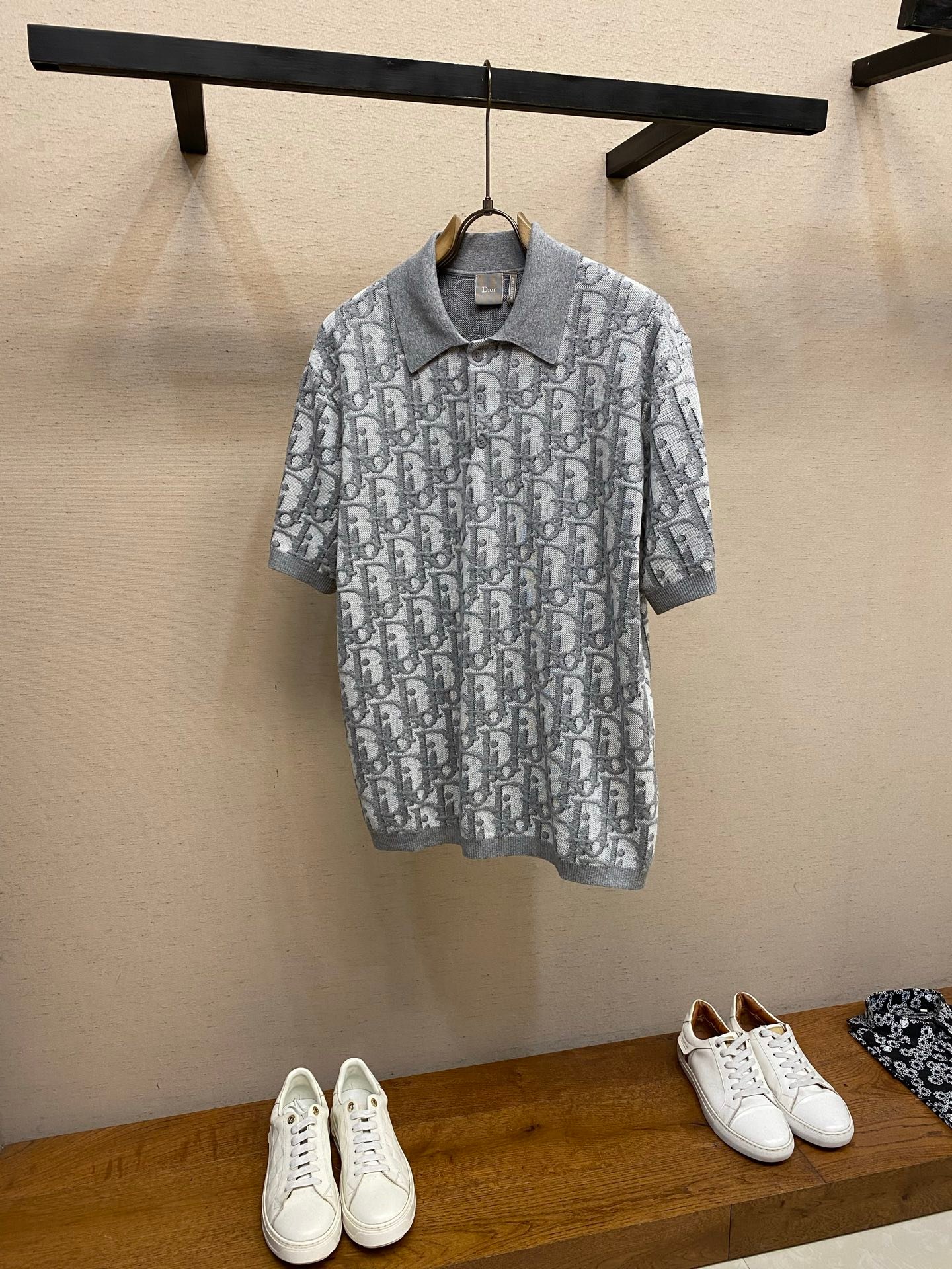 DIOR OBLIQUE Knitted Short-Sleeved Polo Shirt M6060801