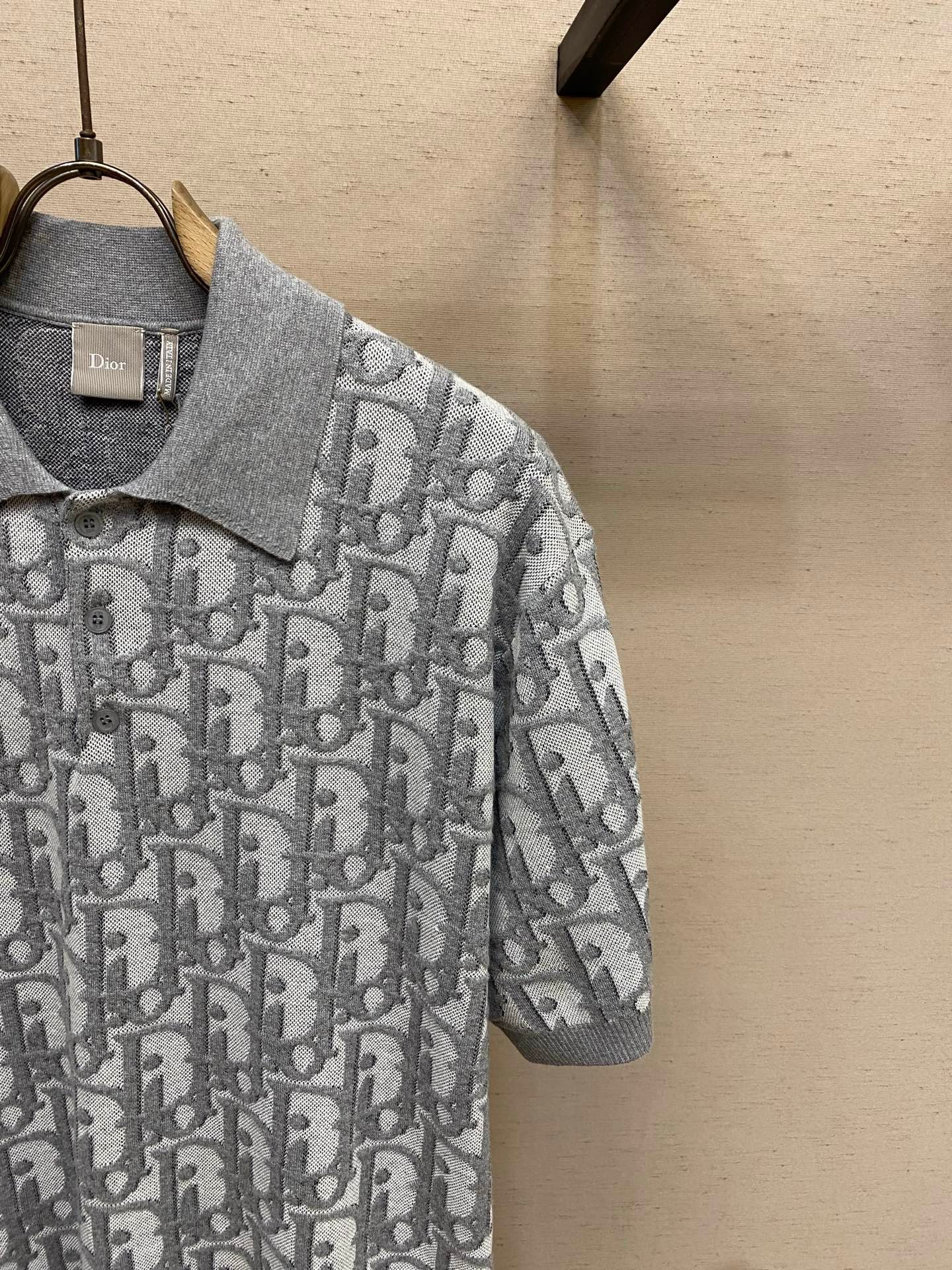 DIOR OBLIQUE Knitted Short-Sleeved Polo Shirt M6060801 - Image 7