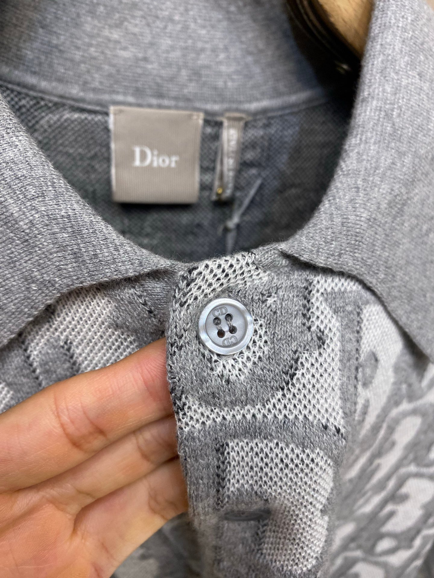 DIOR OBLIQUE Knitted Short-Sleeved Polo Shirt M6060801 - Image 8