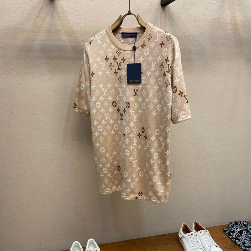 Louis Vuitton Full-Print Old-Fashioned Gradient Knit Short-Sleeved T-Shirt M6060805