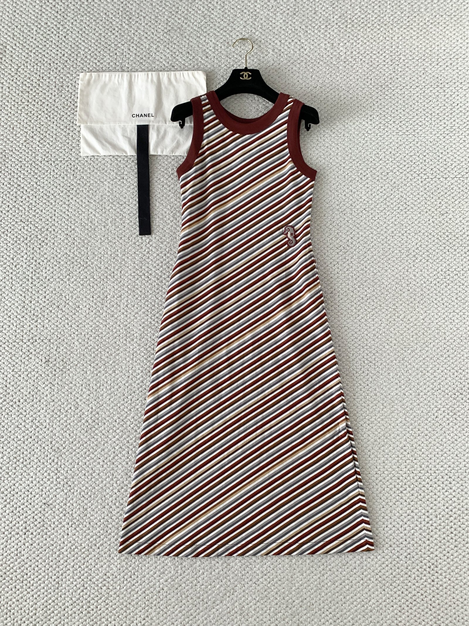 CHANEL Coco Beach Striped Long Dress W6060801