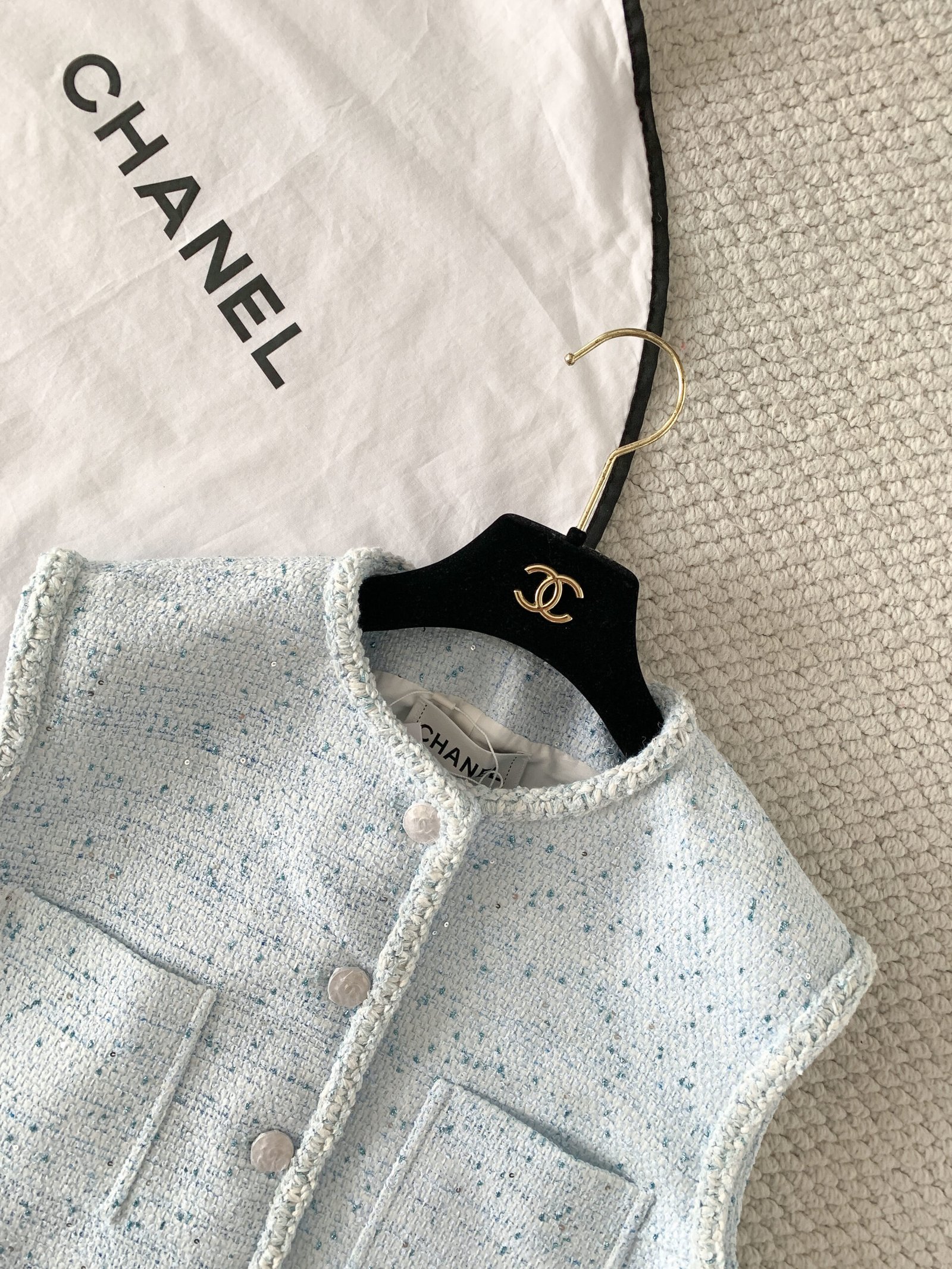 Chanel single-button tweed blazer jacket W6060901 - Image 3