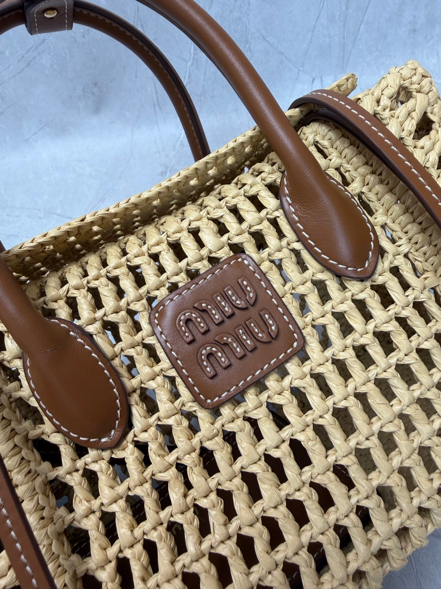 Miu Miu Raffia Top Handle Bag B6061102 - Image 6