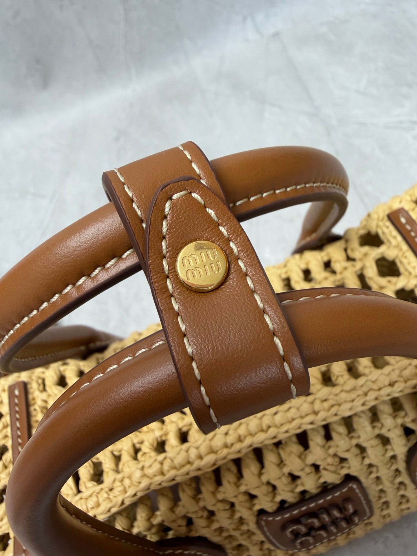 Miu Miu Raffia Top Handle Bag B6061102 - Image 8