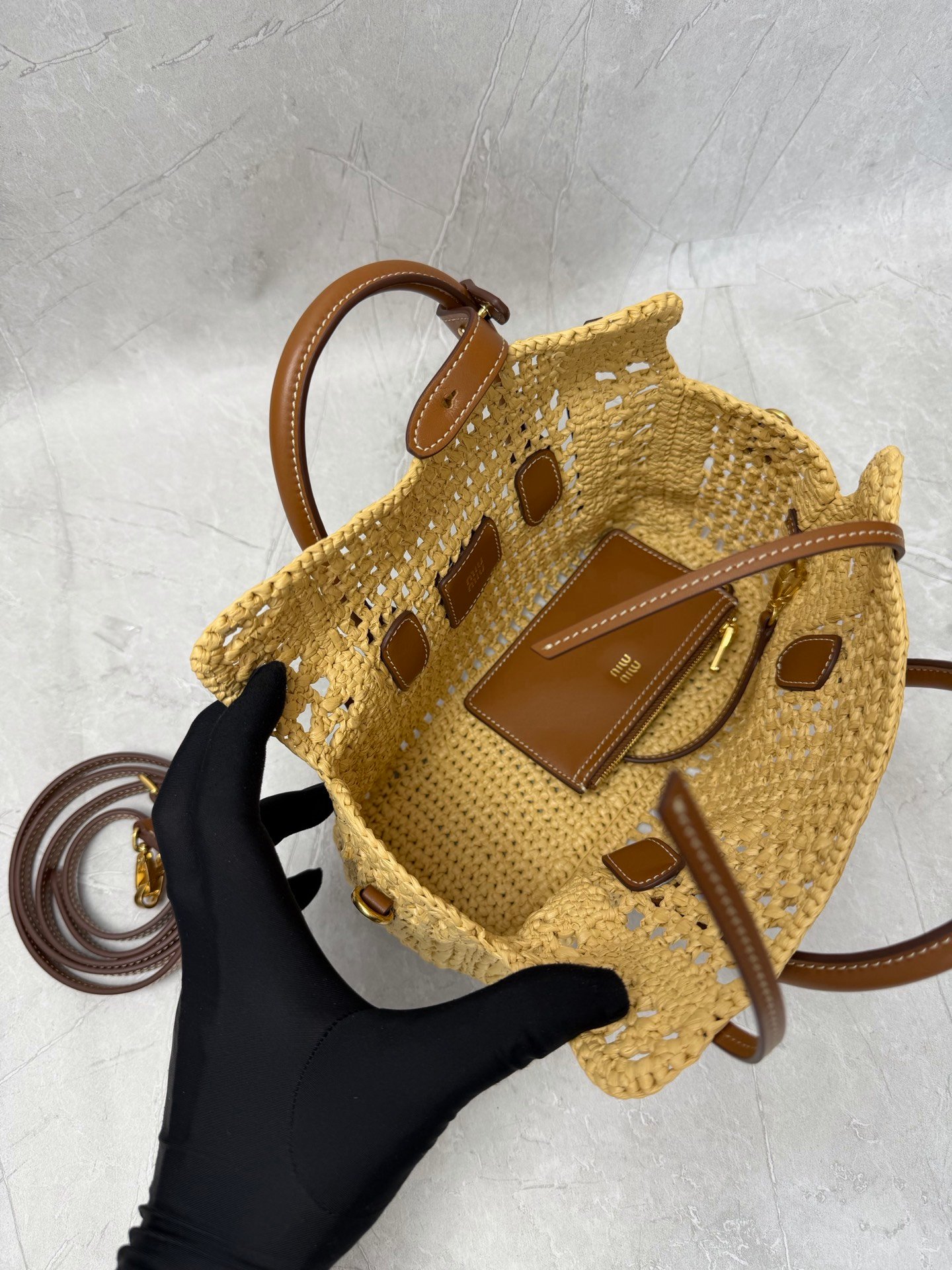Miu Miu Raffia Top Handle Bag B6061102 - Image 9