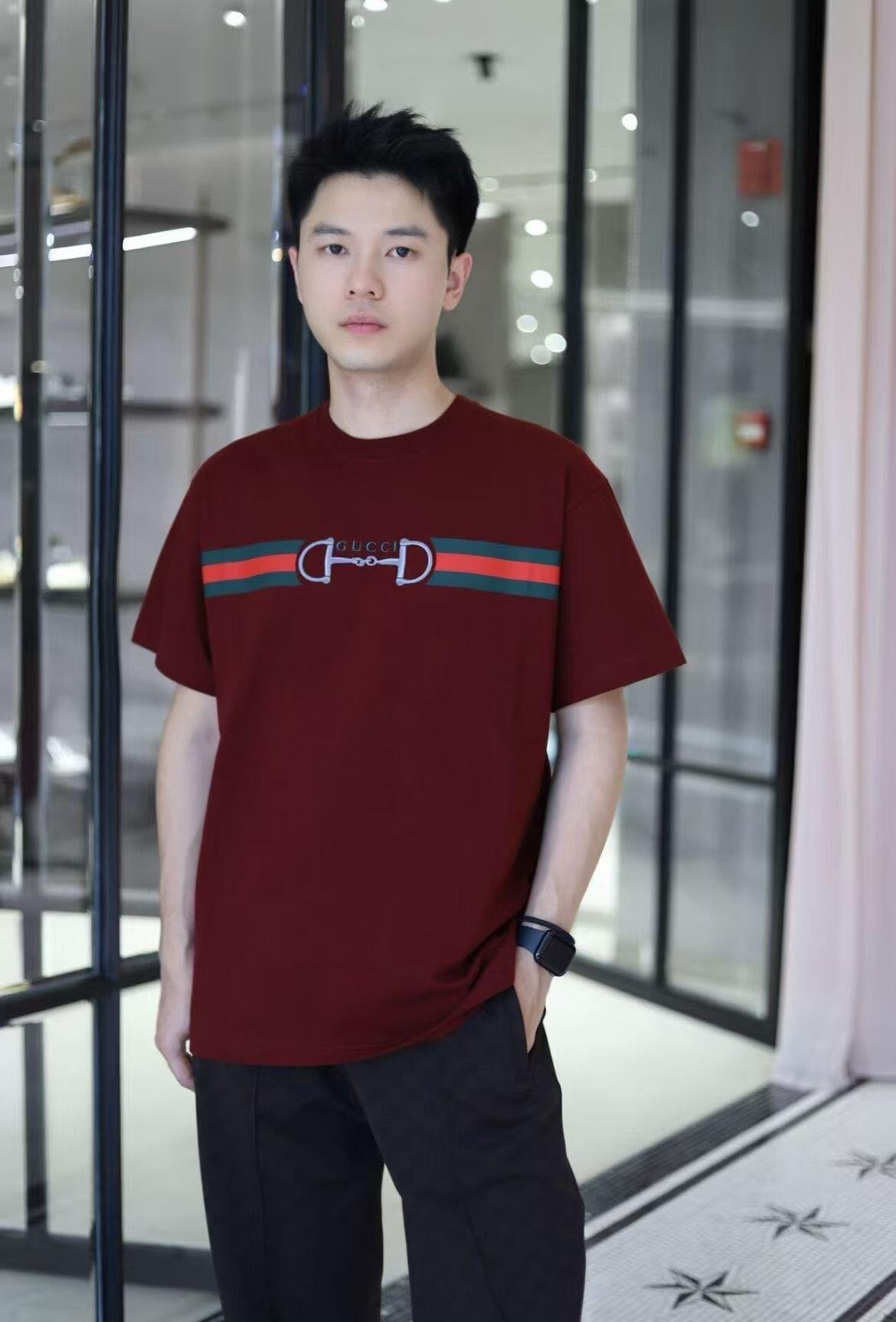 Gucci, horsebit fastening woven short-sleeved shirt M6061205 - Image 2