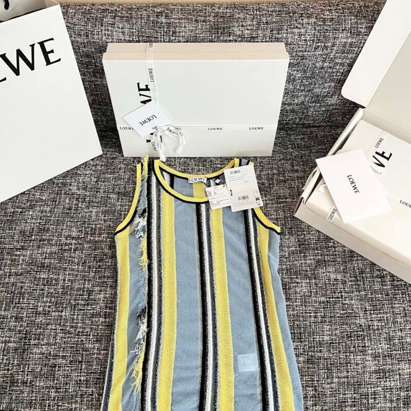 LOEWE Blue x Paula's Ibiza Stripe Fringe-Detail Tank Top W6061204